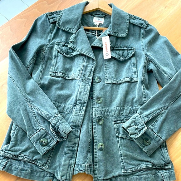 SUNDRY BNWT KHAKI JACKET - Picture 1 of 6